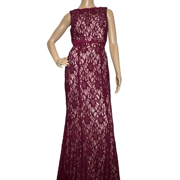 XSCAPE long glitter formal dress with sheer sides 8 - Picture 1 of 10